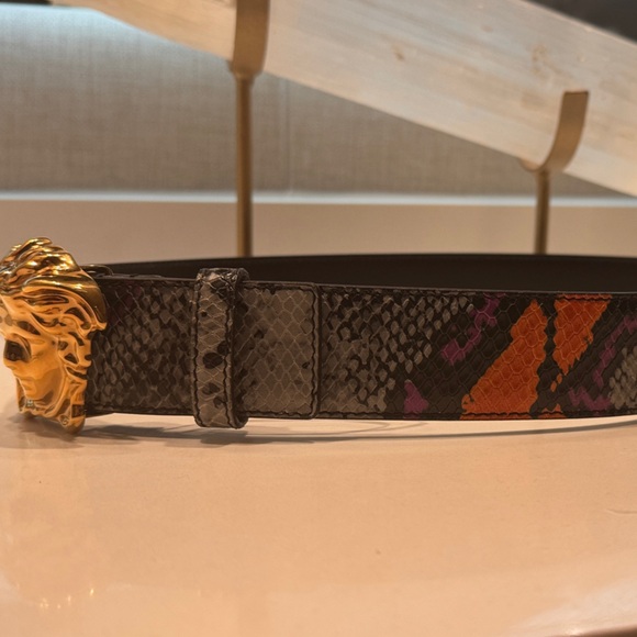 Versace Black, Gray, Orange, Magenta Men’s or Womens Belt - Picture 3 of 8